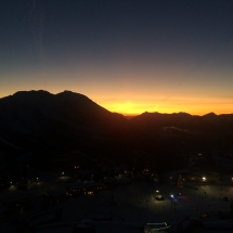Sonnenuntergang in den französischen Alpen